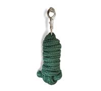 Corde de guidage avec crochet de panique pour cheval - Tricot de liaison dans différents designs élégants, laisse, corde de liaison frange, âne, chèvre (vert foncé)
