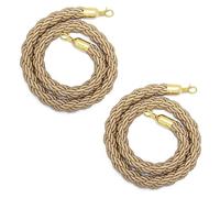 Corde de Guidage, Corde Barriere en Velours, Cordes de barrière de contrôle des foules kaki for poteaux, cordes en velours épais for mariage/grande ouverture/tapis rouge, 2 pièces(Gold Hook,1.5m/5ft)