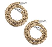 Corde de Guidage, Corde Barriere en Velours, Cordes de barrière de contrôle des foules kaki for poteaux, cordes en velours épais for mariage/grande ouverture/tapis rouge, 2 pièces(Silver Hook,2m/6.6ft