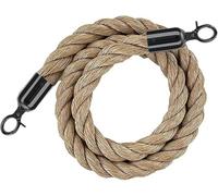 Corde de Guidage pour Le contrôle des foules - Corde de barrière en Chanvre Noir de 2,7 m avec mousquetons polis pour la Gestion des Files d'attente et la sécurité. Idéale pour Les lieux évé