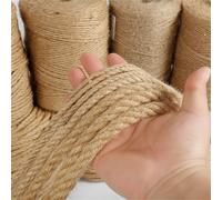 Corde de Jute naturelle 1mm-14mm, ruban artisanal, bricolage, cordon de Jute Vintage, fil de ficelle, couture, fête, mariage, noël, décoration de maison 3mm 40meter