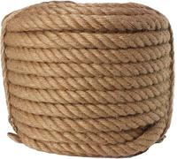 Corde De Jute Tural, Corde De Chanvre, Tresse Solide, Corde De Manille, Corde Torsadée Multifutiol, pour Utilitaire/aménagement Paysager/Garde-Corps/hamac/décoration Intérieure, 50m, 22mm