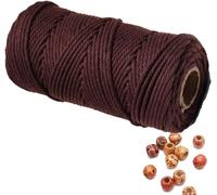 Corde De Macramé En Coton Naturel Pour Confection Murale,Cintres Pour Plantes,Artisanat,Emballage Cadeau,Décorations De Mariage,4mm - Type Brown-4mm-100m