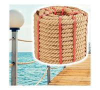 Corde de manille torsadée épaisse et naturelle pour balustrade, quais, remorquage, hamac nautique (D 10 mm, longueur 90 m)