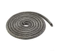 Corde de porte de poêle en fibre de verre résistante à la chaleur 2 m de long 6/8 mm de diamètre Joint coupe-feu pour portes de brûleur à bûches et cheminées (6 mm)