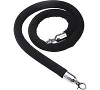 Corde de poteau, Barrière de contrôle des foules avec crochets métalliques, corde en velours, tapis for file d'attente d'événements(Black,10ft/305cm)