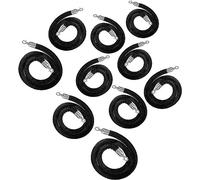 Corde de poteau en velours, Corde de suspension for poteaux barrière, ligne en velours noir, corde robuste for file d'attente d'hôtel ou théâtre(10 Pack,150cm/59 in)