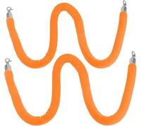 Corde de poteau en velours, Cordes de barrière file d'attente, ensemble 2 cordes poteau/poteau for fête, événement, défilé mode, séparateur d'obstacles(Orange,180cm/6ft)