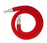 Corde de Poteau en Velours de qualité supérieure avec Clips argentés - Barrière de File d'attente Rouge de 4,5 m pour événements, cinémas, hôpitaux - Séparateur de contrôle des foules durabl