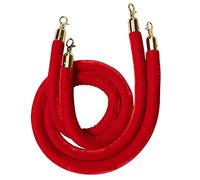 Corde de poteau en velours rouge avec fermoirs dorés 4/5 pieds, cordes de contrôle des foules, barrière de sécurité, paquet de 2 for les grandes ouvertures, suspendue avec des crochets