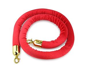 Corde de poteau en velours rouge de 1,5 m, barrière de contrôle de la foule, cordes élégantes pour tapis rouge pour événements, fêtes et cérémonies, corde de suspension durable pour la gestion des
