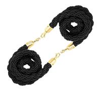 Corde de poteau noire durable for le contrôle des foules - Cordes de barrière de file d'attente de 2 à 10 pieds for événements, théâtres et banques (2 pièces)(70cm)