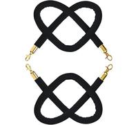 Corde De Poteau VIP en Velours De 2, 3, 4 Ou 5 Pieds De Long, avec Crochets, pour Barrières De Contrôle des Foules, Hôpitaux, Banques, Salles De Concert Et Salons Automobiles., Black, 1.5m/59inch/5ft
