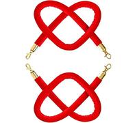 Corde De Poteau VIP en Velours De 2, 3, 4 Ou 5 Pieds De Long, avec Crochets, pour Barrières De Contrôle des Foules, Hôpitaux, Banques, Salles De Concert Et Salons Automobiles., Red, 1.2m/47inch/4ft