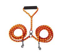 Corde de promenade pour chien avec motif vague - Corde de traction anti-enroulement amovible avec poignée en mousse confortable (orange)