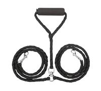 Corde de promenade pour chien avec motif vague - Corde de traction anti-enroulement amovible avec poignée confortable en mousse (noir)