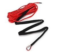Corde de Remorquage, Câble de Treuil Synthétique en Nylon + Fibre de Polyéthylène 15 M 7700 Lb, Diamètre 6 Mm, pour la Plupart des Treuils de SUV, Camion, VTT, UTV (A (rouge))
