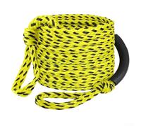 Corde de remorquage flottante 3K de 18,3 m pour tubes, wakeboard et tubes remorquables, résistance de 1 179,3 kg, capacité de 1 à 3 personnes (jaune et noir)