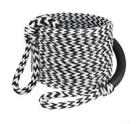 Corde de remorquage marine 3K de 18,3 m pour tubes et sports nautiques, poignée flottante, supporte 3 conducteurs jusqu'à 1 179,3 kg (noir et blanc)