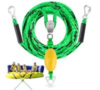 Corde de remorquage pour bateaux - Pour jusqu'à 4 utilisateurs - Avec crochet et poulie rotative à 360 degrés - Harnais de remorquage pour ski nautique - Pour ballon, ponton, bar, kayak, surf, rivière