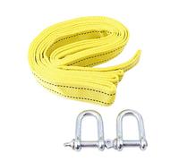 Corde de remorquage robuste de 3 tonnes - Câble de remorquage de voiture avec sangle et crochets pour la récupération de la route, crochet d'aigle/corde de remorquage en U