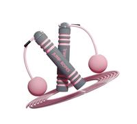 Corde de Saut sans Fil Rose en Pvc, Entraînement Intérieur | Poignée Confortable, Usage Simple et Transport Facile, Deux Balles sans Corde, Chambre Bureau