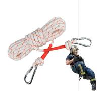 Corde de sauvetage de survie - Fil torsadé à noyau, attache solide, cordon renforcé en acier | Clips d'ancrage sécurisés avec verrous à anneau de préhension, ligne de d'urgence pour randonnée