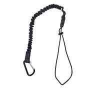 Corde de sécurité Anti-chute, 6 pièces, longe d'outil d'attache élastique avec crochet mousqueton, accessoires travail aérien d'escalade pour Tournevis, Pinces(Black)