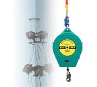 Corde de sécurité Auto-rétractable pour la Protection antichute, câble en Acier de 15 mètres, Structure à Double Verrouillage et Crochet pour Barres d'armature, capacité de Charge de 150 kg,