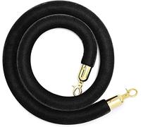 Corde de sécurité de 1,5 m avec Crochets, Corde de sécurité en Velours de 3 cm d'épaisseur pour fêtes et hôtels (Noir)