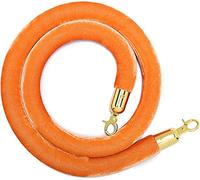 Corde de sécurité de 1,5 m avec Crochets, Corde en Velours de 3 cm d'épaisseur pour fêtes et hôtels (Orange)
