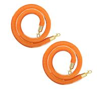 Corde de sécurité en velours barrière de sécurité, Stanchion Rope Velvet Crowd Control Multicolore Plusieurs Tailles 2 Pcs(Orange,200cm/6.6 ft)