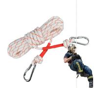 Corde de sécurité - Noyau en fil d'acier - Double crochet - Outil de sauvetage portable - Corde de survie multifonction pour randonnée, camping, construction, escalade, urgence, extérieur, évasion