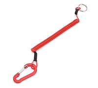Corde de Sécurité pour Lanière de Pêche Cordes Enroulées à Ressort de Sécurité Rétractable pour Cannes à Pêche et Filets de Pêche à la Mouche(rouge)