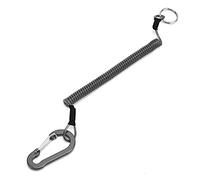 Corde de Sécurité pour Lanière de Pêche Cordes Enroulées à Ressort de Sécurité Rétractable pour Cannes à Pêche et Filets de Pêche à la Mouche(Le Noir)