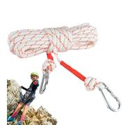 Corde de sécurité pour l'escalade - Corde de noyau de fil en acier de survie, Double Hook Design | Outil de sauvetage portable solide, équipement de protection extérieur durable, ligne de sécurité lou