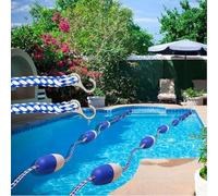 Corde de sécurité pour piscine avec flotteurs, 18 m, ligne de flottaison avec crochets, marquage de couloir, séparateur de bassin et signalisation de danger pour piscines privées, parcs aqua