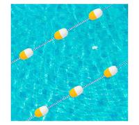 Corde de sécurité pour piscine de 30,5 m avec flotteurs, marqueur de division de voie, corde en nylon durable et crochets en acier inoxydable pour extrémité peu profonde/profonde, idéale pour
