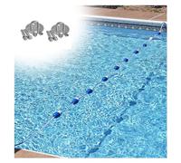 Corde de sécurité pour piscine - Ligne flottante extra longue avec crochets pour les extrémités peu profondes et profondes - Séparateur de piscine durable pour plus de sécurité et de visibilité