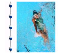 Corde de sécurité pour piscine - Séparateur de voie bleu et blanc avec haute flottabilité, corde flottante en nylon tressé durable pour piscines, 18 m de long, parfaite pour la sécurité et la gestion