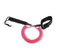 Corde de sécurité surf 7mm avec ressort en spirale - corde d'attache ajustable légère et haute élasticité pour paddle board et surfboard, pour hommes et femmes, activités (Rose)
