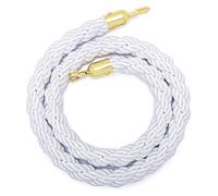 Corde de sécurité tressée en Chanvre pour Zone d'accès, Corde de barrière de File d'attente avec Crochet doré, épaisseur 1,2" (dorée 250 cm/8 pi)