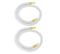 Corde de séparation Barrière à poteaux Corde, Cordes de contrôle des foules multicolores, plusieurs tailles, lot 2(White 1,1.2m/4ft/47in)