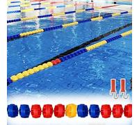 Corde de séparation de couloir de piscine avec crochets - Flotteurs de sécurité durables et marqueurs de boules de bouée hexagonaux, avec câble métallique de 9 m pour une séparation nette de
