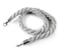 Corde de séparation de file d'attente avec crochets argentés, corde de chanvre torsadée de 1,2 m pour le contrôle de la foule et cordes de barrière élégantes pour des événements sûrs et une gestion de
