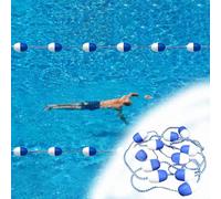 Corde de séparation de piscine bleue et blanche - Flotteur en fil d'acier de 23,6 m avec bouées en polyéthylène, idéal pour les piscines d'intérieur/extérieur, séparateur de voie durable