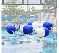Corde de séparation de piscine rétractable avec flotteurs - Kit de voie de sécurité de 8 m pour piscines, idéal pour les enfants et les adultes, solution durable de séparation de piscine bleue et