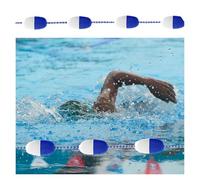 Corde de séparation de sécurité pour piscine - Marqueur de voie flottant portable pour extrémité profonde/peu profonde, barrière réutilisable de 30,2 m avec crochets, idéale pour l'entraînement à la