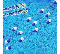 Corde de séparation de sécurité réglable pour piscine avec 2 bouées bicolores, cordon flottant pour le marquage des couloirs de piscine, marqueur de couloir en spirale de 6 m de long, amélio