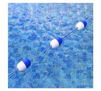Corde de séparation de voie de natation - Ligne flottante bleue et blanche pour piscines, forte flottabilité pour extrémités profondes et peu profondes, parfaite pour les zones dangereuses, solution